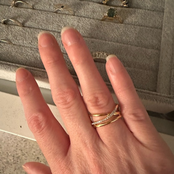 MONICA VINADER Jewelry - Monica Vinader Gold Vermeil and Pave Diamond Ring